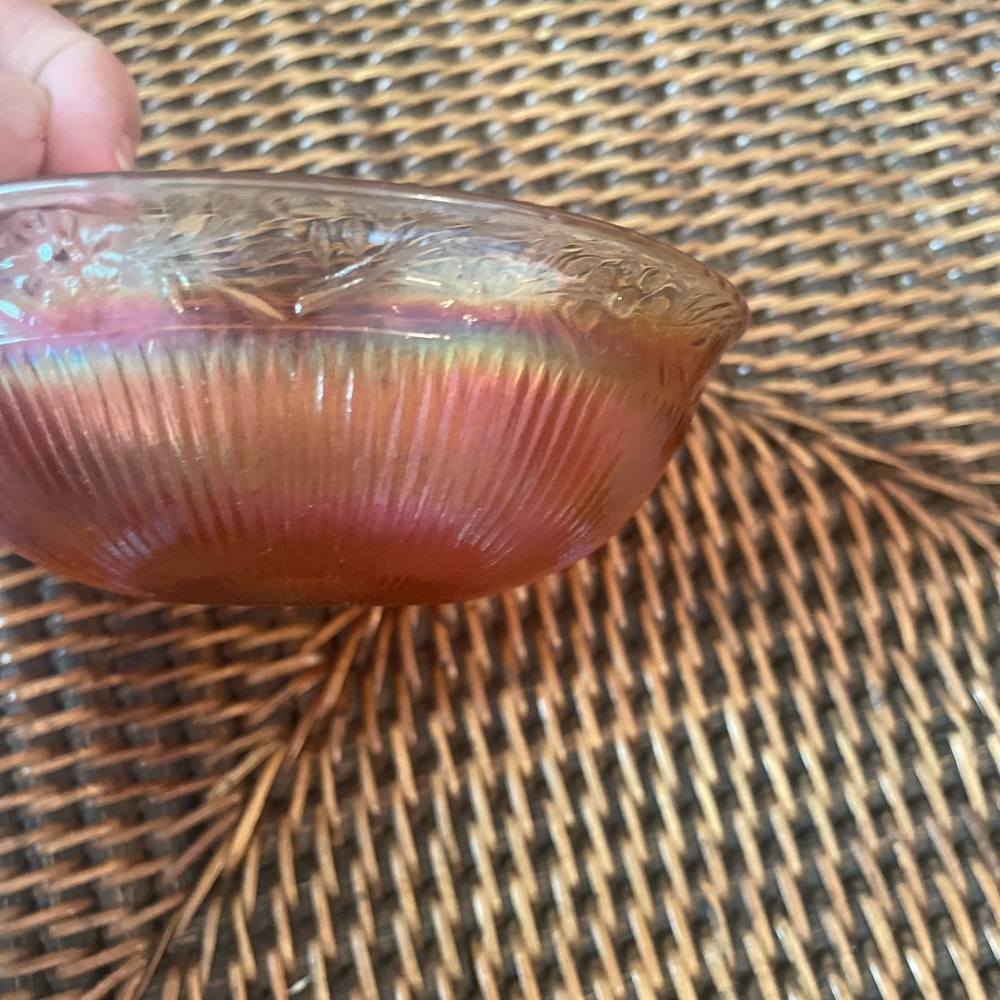 Vintage Small Marigold Carnival Glass Bowl
